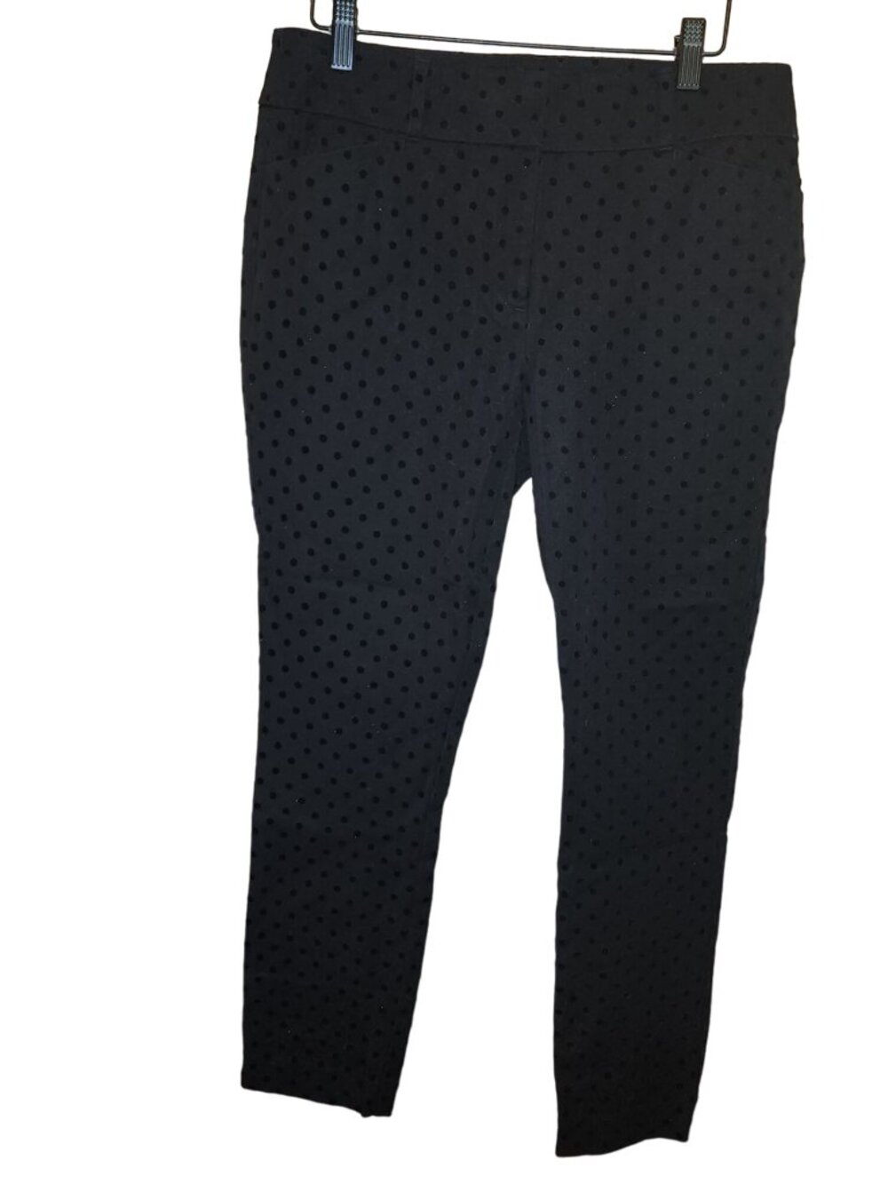 Loft Black Swiss Dot Skinny Ankle womens pants size 6